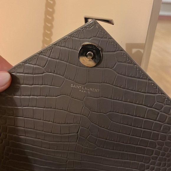 YSL Grey Croc Embossed Bag - Picture 11 of 17